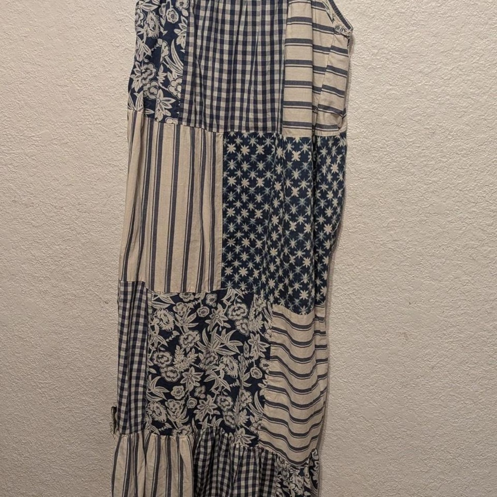 Patchwork Blue And White Dress - image 4